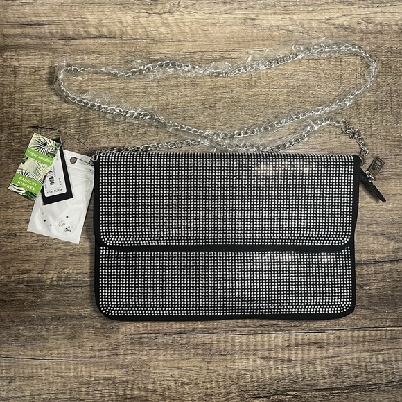 Badgley Mischka Black and Silver Crystal Crossbody/clutch - Picture 1 of 5